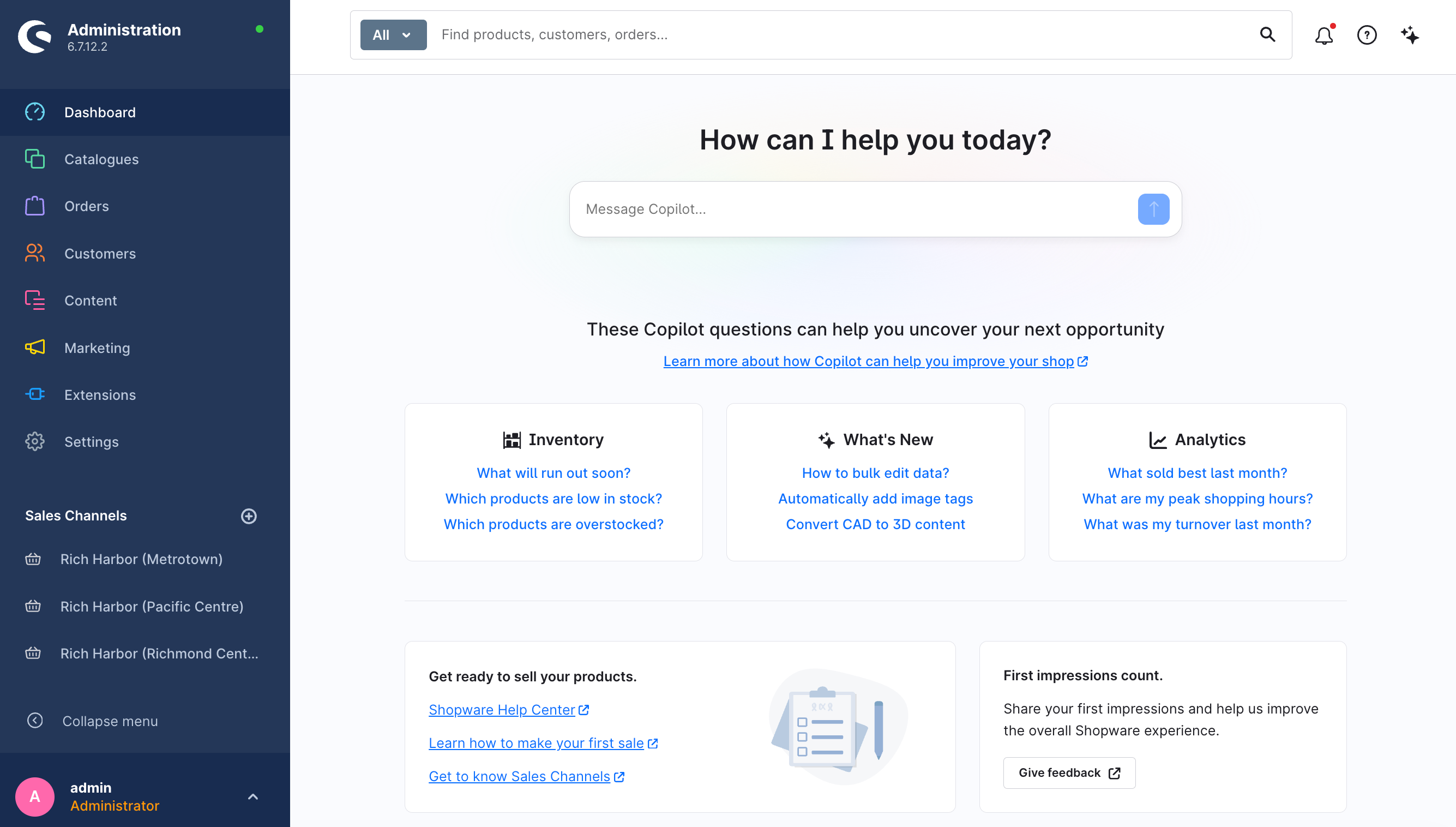 Shopware 6 Admin Sign-in Screen