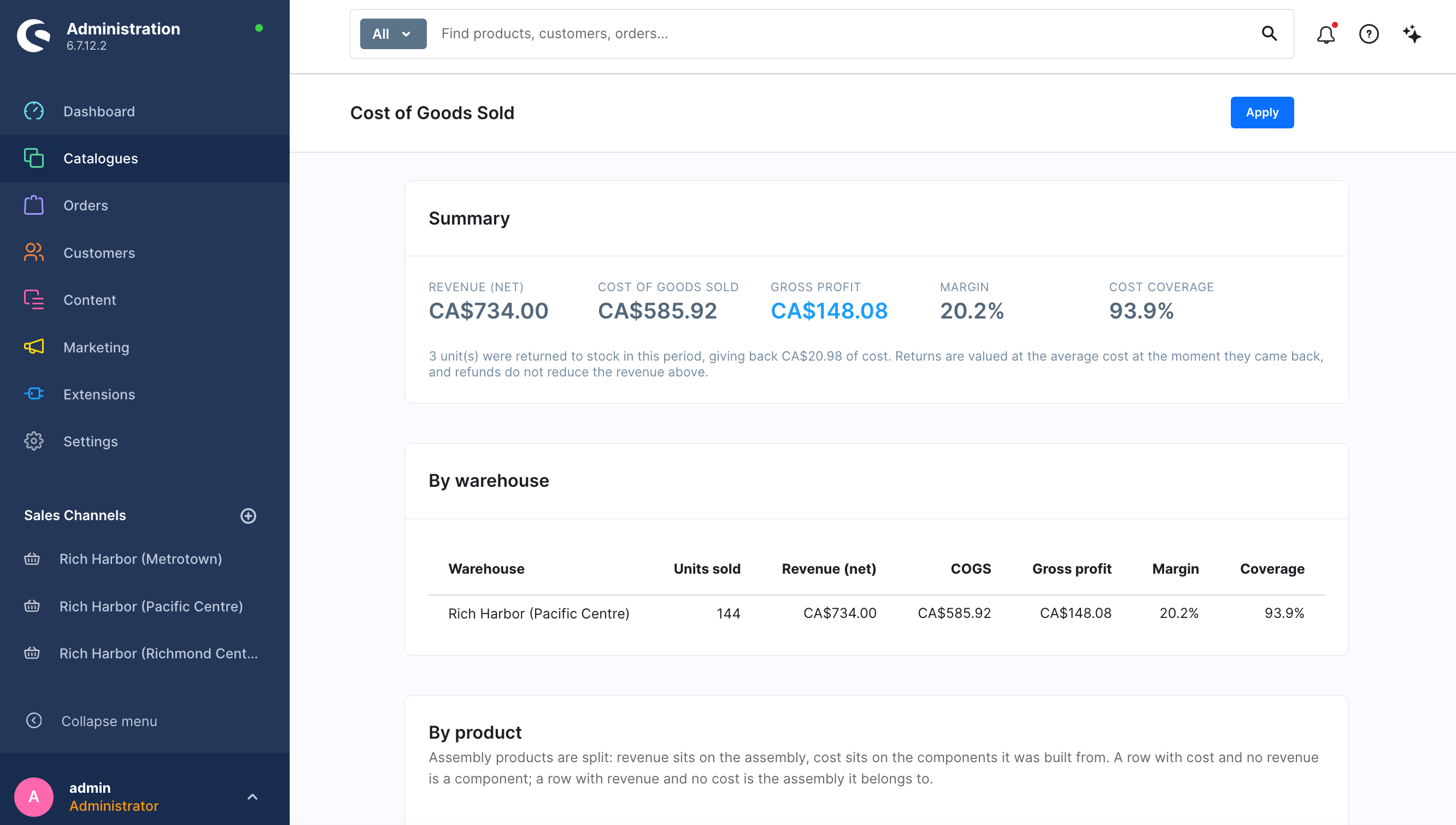 Inventory Valuation and COGS Reports