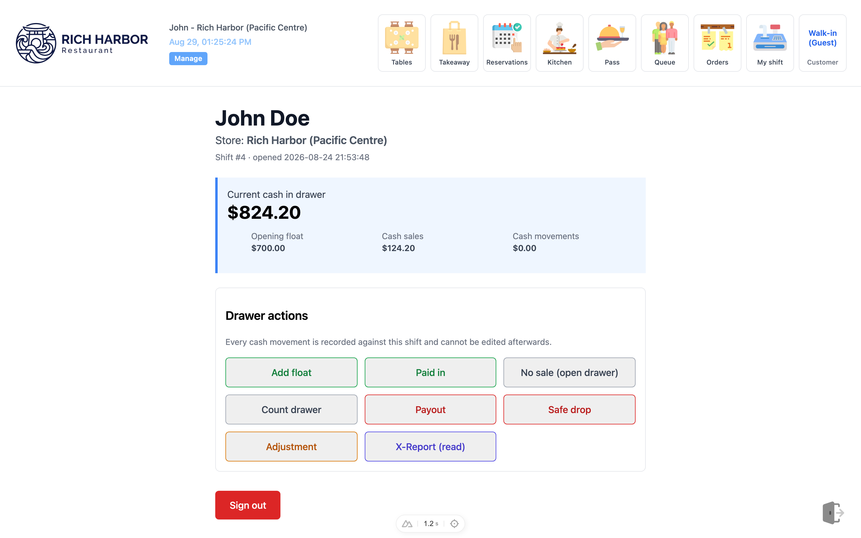 Cash Drawer Management Dashboard