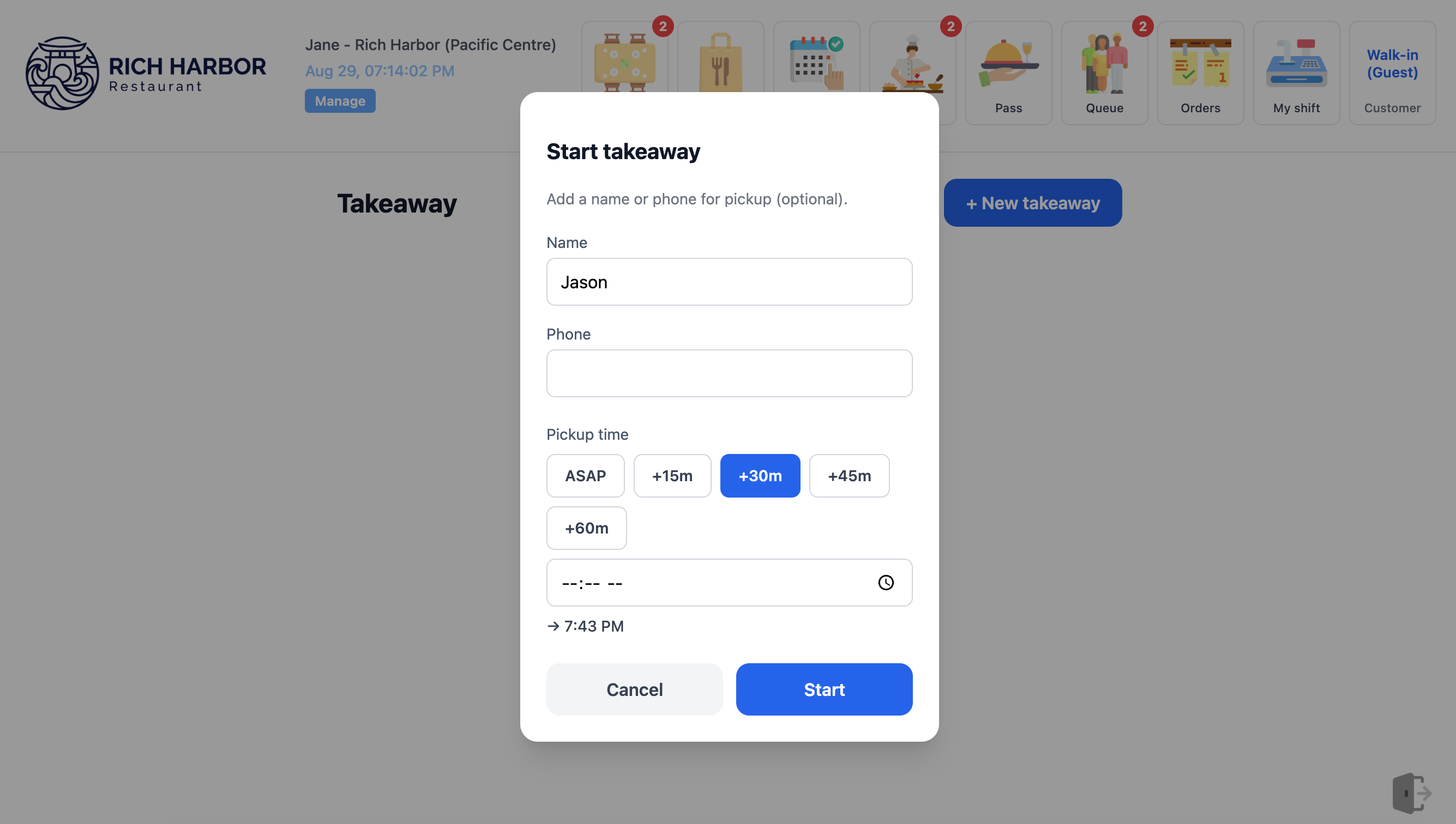 Takeaway Orders