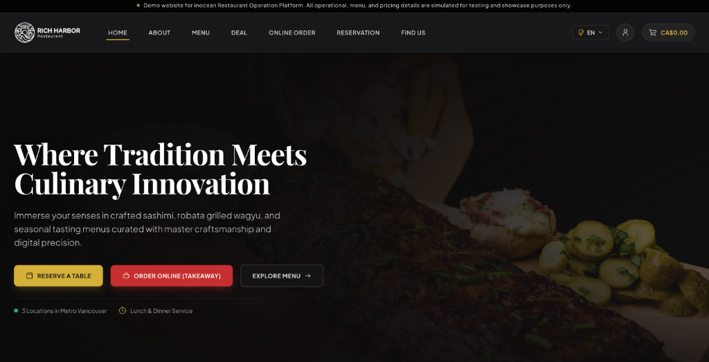 Restaurant Website Live Demo Preview